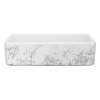 Lancaster(TM) 36" Single Bowl Farmhouse Apron Front Fireclay Kitchen Sink With Metallic Design, RC3618WHMTSI