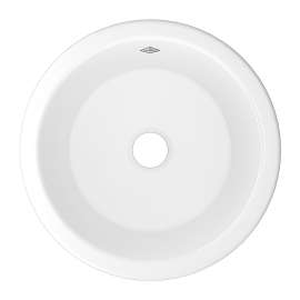 Lancaster(TM) 18" Single Bowl Round Bar/Food Prep Fireclay Kitchen Sink, UM1807WH