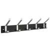 Quintuple Coat and Hat Rack in Black Wood/Satin Aluminum