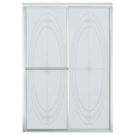 43.875-in to 48.875-in W x 70-in H Sliding Shower Door in Silver with Ellipse Glass Pattern