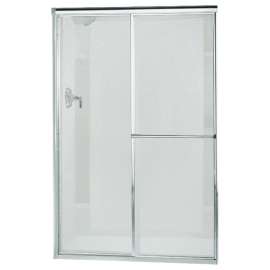 Deluxe 39 To 44-In X 65.5-In Framed Sliding Alcove Shower Door With Pebbled Glass