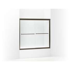 Finesse 57-In X 55.75-In Frameless Alcove Shower Door With Smooth/Clear glass texture Glass