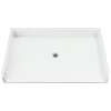 Shower Base 39.375-in L x 63.25-in W with Center Drain in White