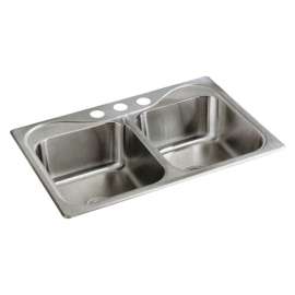 Southhaven 33-in. Double Bowl Drop-in 20 Gauge Stainless Steel Kitchen Sink - In Multiple Configurations