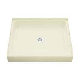 Shower Base 34-in L x 36-in W with Center Drain in Biscuit