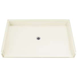 Shower Base 39.375-in L x 63.25-in W with Center Drain in Biscuit
