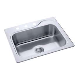 Southhaven 25-in. Single Bowl Drop-in 20 Gauge Stainless Steel Kitchen Sink - In Multiple Configurations