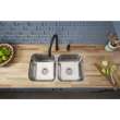 Stainless Steel Double Equal Kitchen Sink 32-in W x 18-in L in Luster