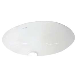 19-1/16-in x 15-3/8-in x 10-3/8-in Vitreous China Undermount Oval Bathroom Sink with Overflow