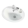 20-in x 17-in x 8-in Vitreous China Drop-In Oval Bathroom Sink with 8-in Centers and Overflow in White