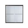 59.625-in x 58.31-in Frameless Bathtub Door in Deep Bronze with Grafite Glass Pattern