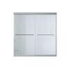 59.625-in x 58.31-in Frameless Bathtub Door in Silver with Grafite Glass Pattern