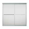 59.625-in x 55.75-in Frameless Bathtub Door in Silver with Frosted Glass Pattern