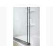 Frameless sliding bath door in matte black frame finish with smooth glass texture 56-5/8