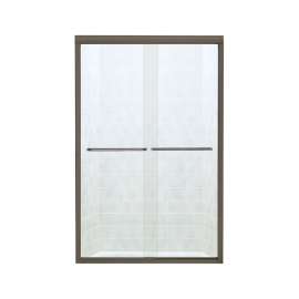 42.625-in to 47.625-in W x 70.0625-in H Frameless Sliding Shower Door in Deep Bronze with Clear Glass