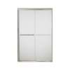 42.625-in to 47.625-in W x 70.0625-in H Frameless Sliding Shower Door in Nickel with Frosted Glass Pattern
