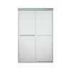 42.625-in to 47.625-in W x 70.0625-in H Frameless Sliding Shower Door in Silver with Frosted Glass Pattern