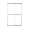 42.625-in to 47.625-in W x 70.0625-in H Frameless Sliding Shower Door in Silver with Clear Glass