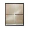 54.625-in to 59.625-in W x 70.0625-in H Frameless Sliding Shower Door in Deep Bronze with Clear Glass