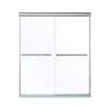 54.625-in to 59.625-in W x 70.0625-in H Frameless Sliding Shower Door in Silver with Clear Glass