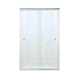42.62-in to 47.62-in W x 70.06-in H Sliding Shower Door in Nickel with Clear Glass