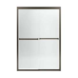 42.62-in to 47.62-in W x 69.68-in H Sliding Shower Door in Deep Bronze with Clear Glass
