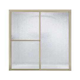 Deluxe 59.38-In X 56.25-In Framed Alcove Shower Door With Rain glass texture Glass