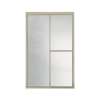 54.625-in to 59.375-in W x 70-in H Sliding Shower Door in Nickel with Rain Glass Texture