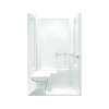 72-in x 39.375-in x 39.375-in Vikrell Wall and Floor 4-Piece Alcove Shower Kit in White
