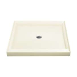 Shower Base 42-in L x 42-in W with Center Drain in Biscuit