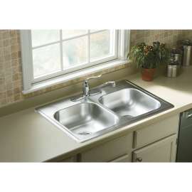 Middleton 33-in. Double Bowl Drop-in 20 Gauge Stainless Steel Kitchen Sink - In Multiple Configurations