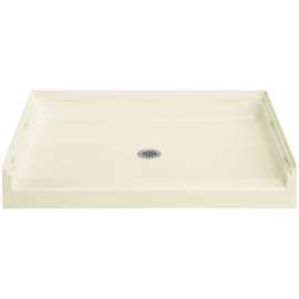 Shower Base 36-in L x 48-in W with Center Drain in Biscuit