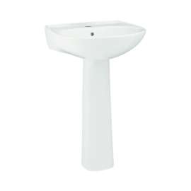 Sacramento 442121-0 Vitreous China Pedestal Basin in White