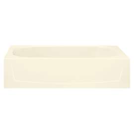 60-in L x 29-in W Oval In Rectangle Skirted Bathtub with Left-Hand Drain in Biscuit