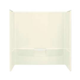 60-in L x 30.25-in W. x 60.25-in H 3-piece Direct-to-Stud Tub Wall Set with Backer in Biscuit