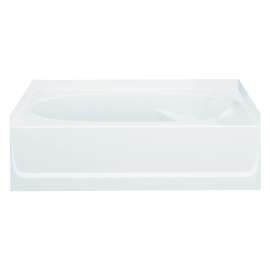 16-in x 36-in x 60.25-in Vikrell Oval in Rectangle Skirted Bathtub with Left-Hand Drain