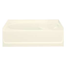 60-in L x 36-in W Oval In Rectangle Skirted Bathtub with Left-Hand Drain in Biscuit