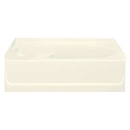 Ensemble 71101120-LNR-96 60-in L x 36-in W Oval In Rectangle Skirted Bathtub with Right-Hand Drain in Biscuit