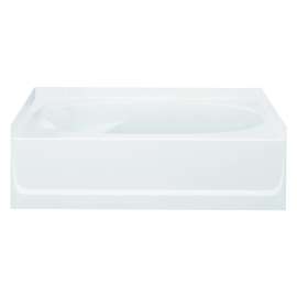 18.25-in x 36-in x 60.25-in Vikrell Oval in Rectangle Skirted Bathtub with Right-Hand Drain