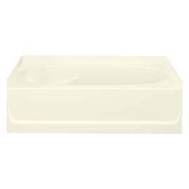 18.25-in x 36-in x 60.25-in Vikrell Oval in Rectangle Skirted Bathtub with Right-Hand Drain in Biscuit