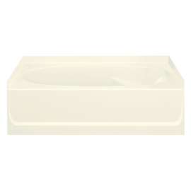 60-in L x 42-in W Oval In Rectangle Skirted Bathtub with Left-Hand Drain in Biscuit