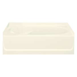 Ensemble 71111120-LNR-96 60-in L x 42-in W Oval In Rectangle Skirted Bathtub with Right-Hand Drain in Biscuit