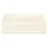 18.25-in x 42-in x 60.25-in Vikrell Oval in Rectangle Skirted Bathtub with Right-Hand Drain in Biscuit