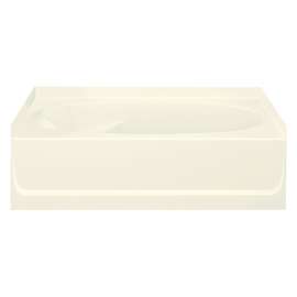 18.25-in x 42-in x 60.25-in Vikrell Oval in Rectangle Skirted Bathtub with Right-Hand Drain in Biscuit