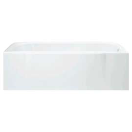 Vikrell 17-in x 30.5-in x 60.25-in Rectangular Skirted Bathtub with Right-Hand Drain