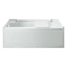 Vikrell 15-in x 33.25-in x 60-in Rectangular Alcove Bathtub with Left-Hand Drain