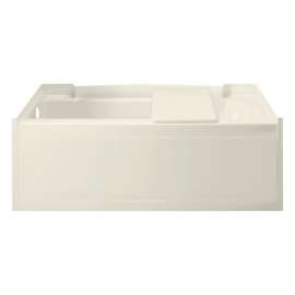 60-in L x 30-in W Rectangular Alcove Bathtub with Left-Hand Drain in Biscuit