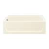 60-in L x 30-in W Rectangular Skirted Bathtub with Left-Hand Drain in Biscuit