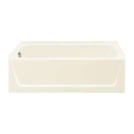 60-in L x 30-in W Rectangular Skirted Bathtub with Left-Hand Drain in Biscuit