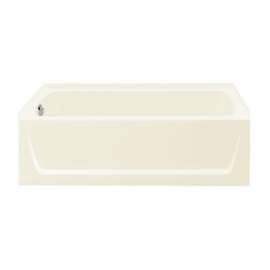 Ensemble 71171120-LNR-96 60-in L x 30-in W Rectangular Skirted Bathtub with Right-Hand Drain in Biscuit